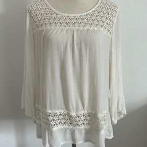 Solitaire Cream Crochet Boho Blouse Top